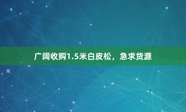 广阔收购1.5米白皮松，急求货源